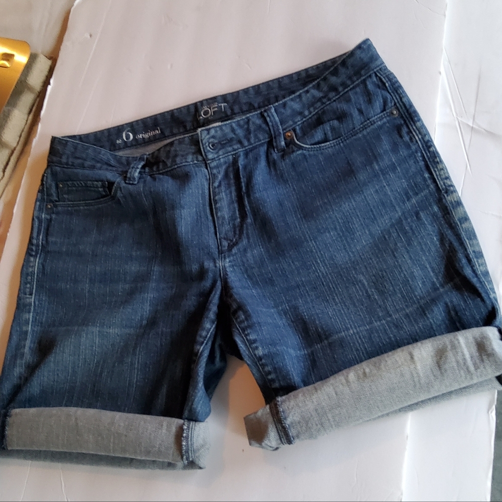 Shorts denim Sz 6  waist 17"  'Original' Loft Ann Taylor - Picture 10 of 12